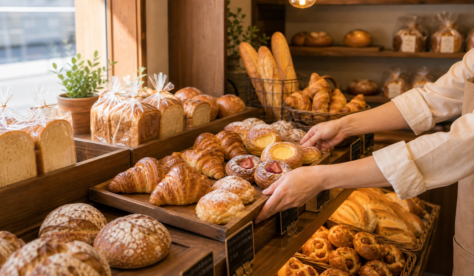 パンが並ぶBakery Chappieの店内